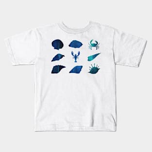 Marine Life Staples Collection: teal textured crustaceancore Kids T-Shirt